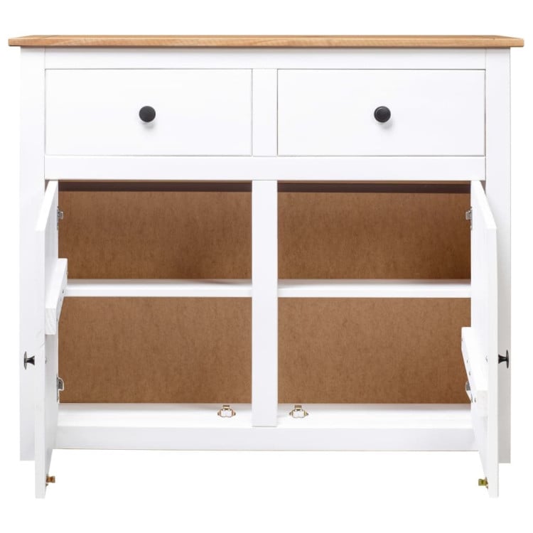 Sideboard White 93x40x80 Cm Solid Pinewood image 10