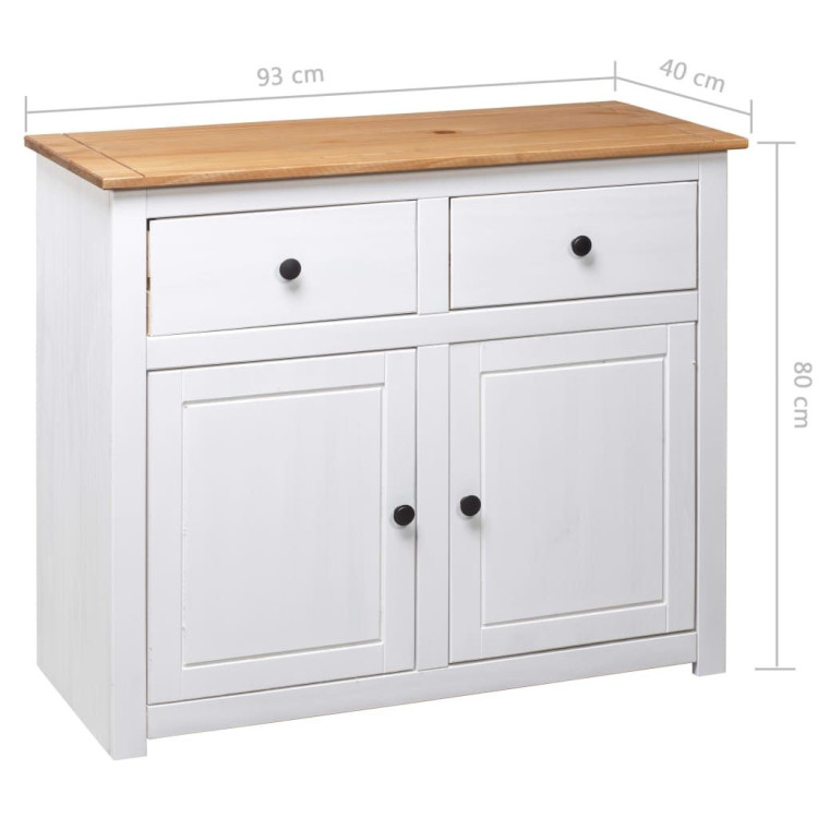 Sideboard White 93x40x80 Cm Solid Pinewood image 11