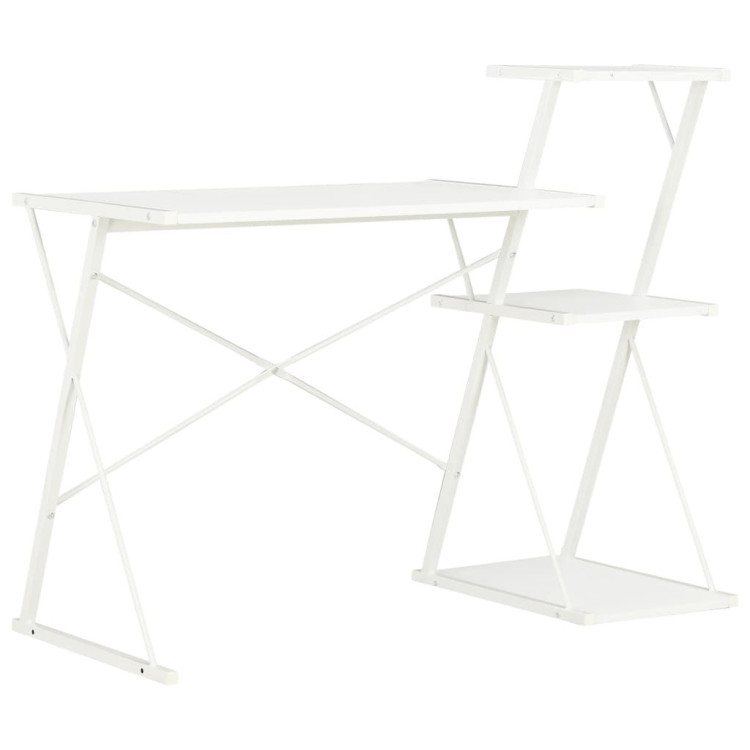 Desk With Shelf White 116x50x93 Cm image 2