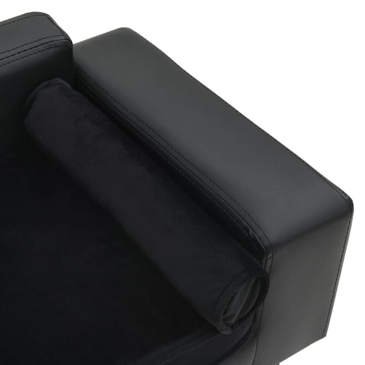 Dog Sofa Black 81x43x31 Cm Plush And Faux Leather image 7
