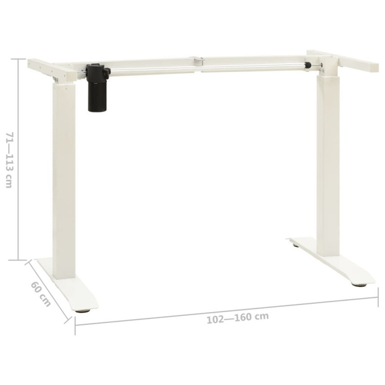 Electric Motorised Standing Desk Frame Height Adjustable White image 9