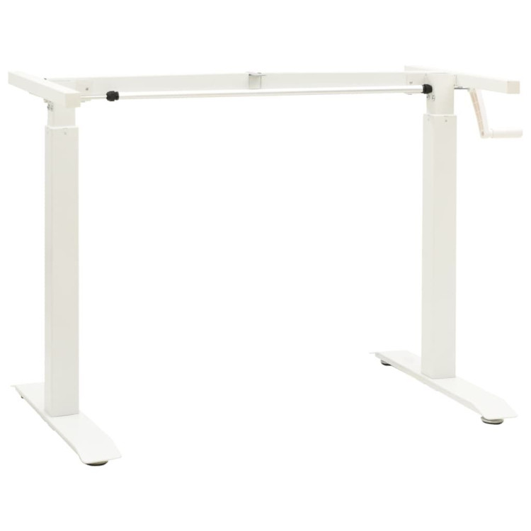 Manual Height Adjustable Standing Desk Frame Hand Crank White image 2