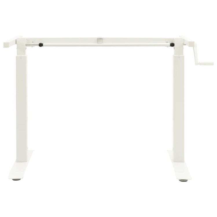 Manual Height Adjustable Standing Desk Frame Hand Crank White image 4