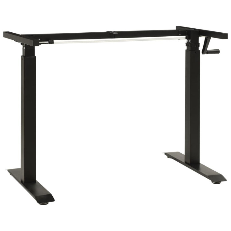 Manual Height Adjustable Standing Desk Frame Hand Crank Black image 2