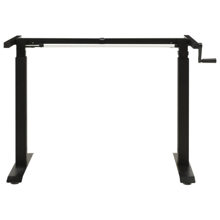 Manual Height Adjustable Standing Desk Frame Hand Crank Black image 4