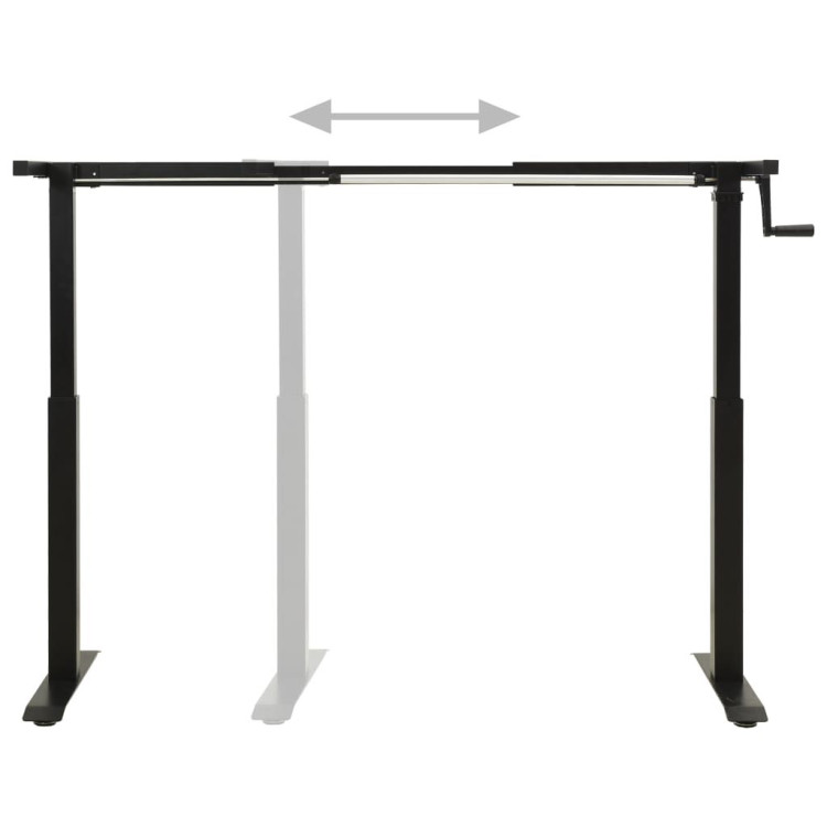 Manual Height Adjustable Standing Desk Frame Hand Crank Black image 5