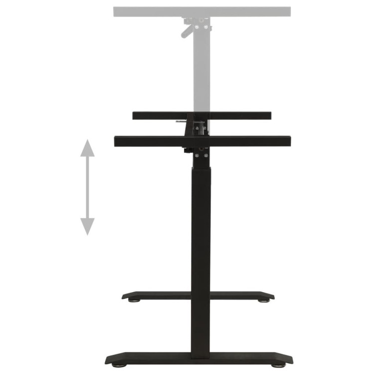 Manual Height Adjustable Standing Desk Frame Hand Crank Black image 7