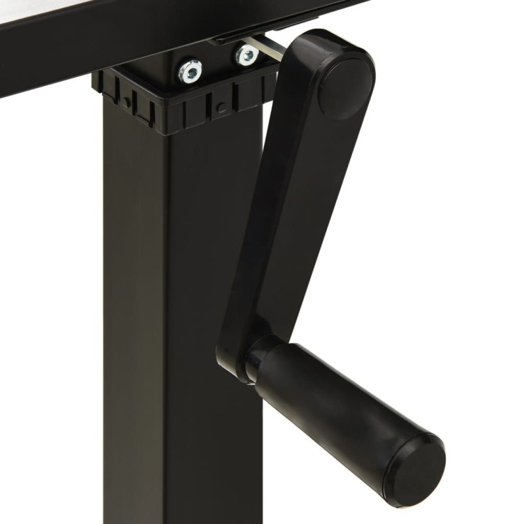 Manual Height Adjustable Standing Desk Frame Hand Crank Black image 8