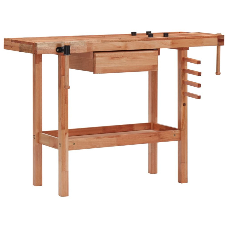 Carpentry Workbench With Drawer And 2 Vices Hardwood image 3