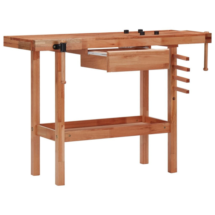 Carpentry Workbench With Drawer And 2 Vices Hardwood image 4