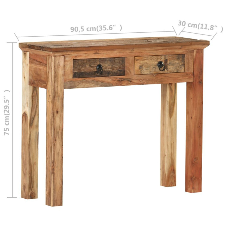 Console Table 90.5x30x75cm Solid Acacia Wood And Reclaimed Wood image 9