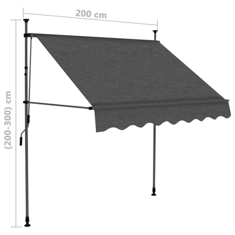 Manual Retractable Awning With Led 200 Cm Anthracite image 9