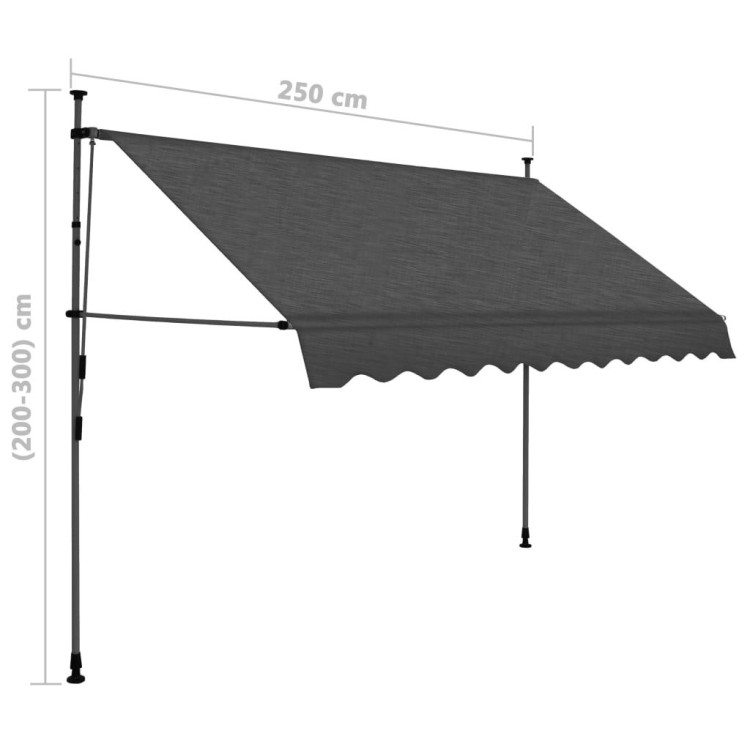 Manual Retractable Awning With Led 250 Cm Anthracite image 9