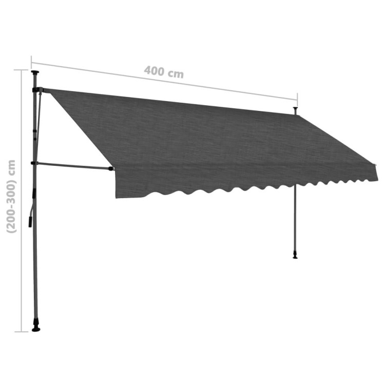 Manual Retractable Awning With Led 400 Cm Anthracite image 9