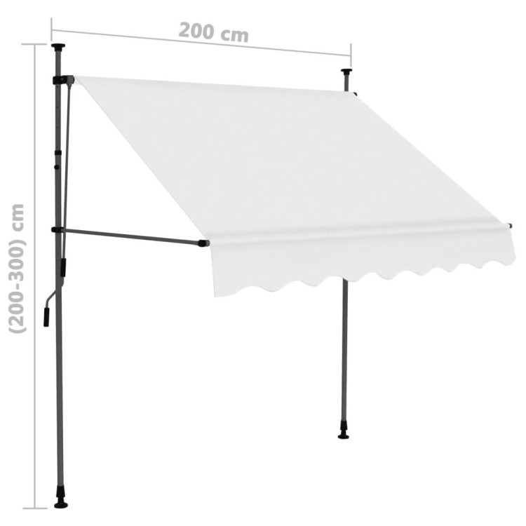 Manual Retractable Awning With Led 200 Cm Cream image 9