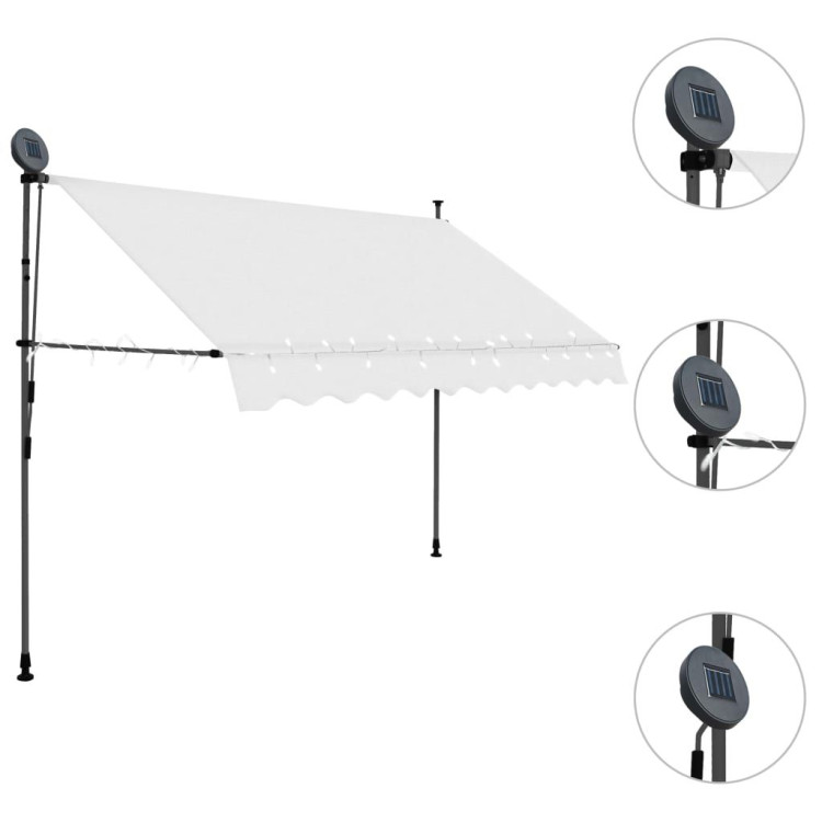 Manual Retractable Awning With Led 250 Cm Cream image 4
