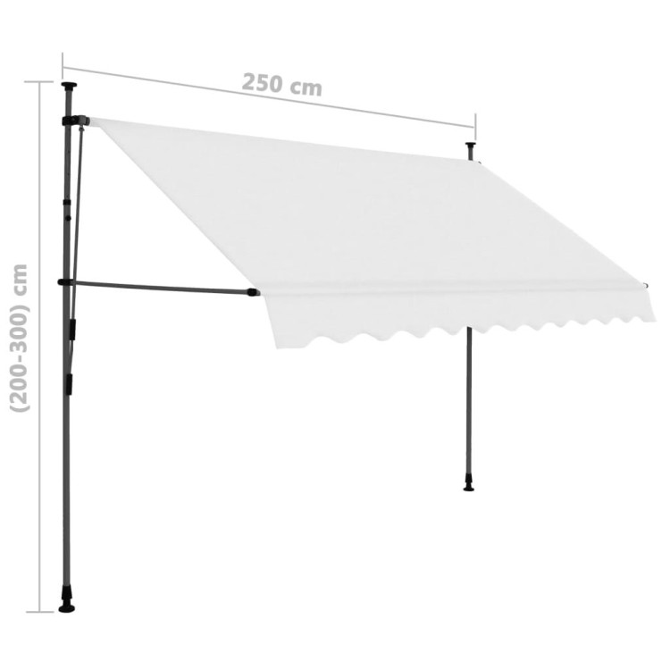 Manual Retractable Awning With Led 250 Cm Cream image 9