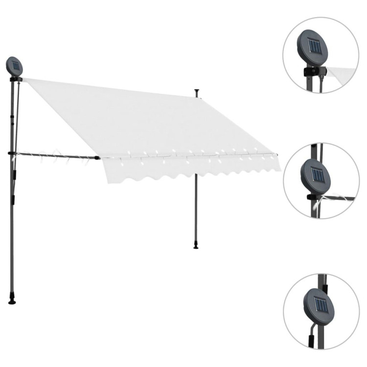 Manual Retractable Awning With Led 300 Cm Cream image 4