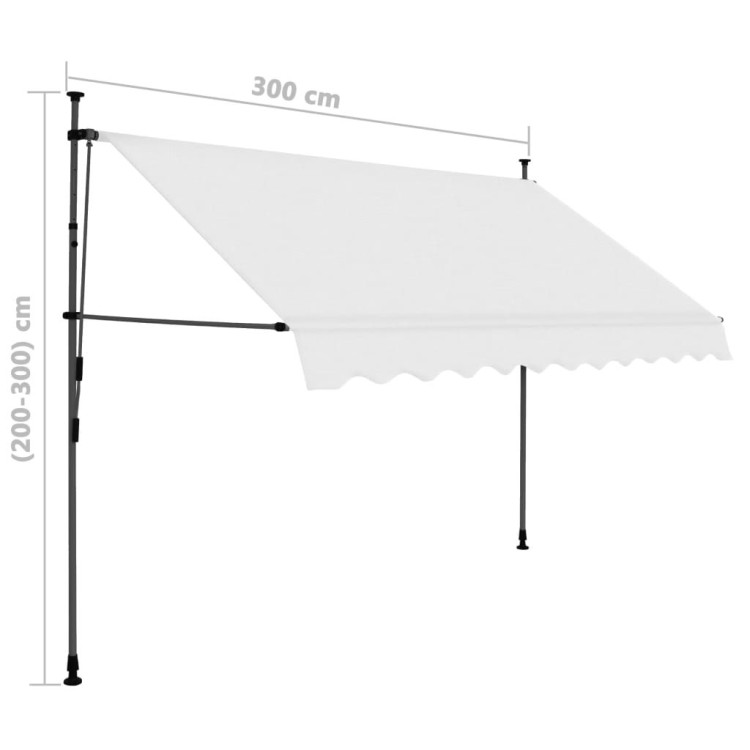 Manual Retractable Awning With Led 300 Cm Cream image 9