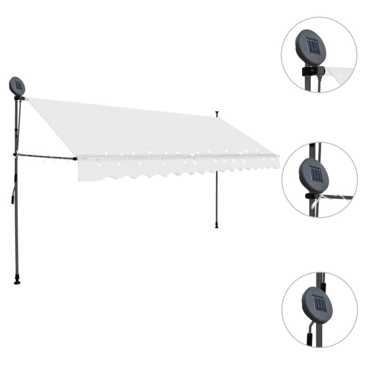 Manual Retractable Awning With Led 400 Cm Cream image 4