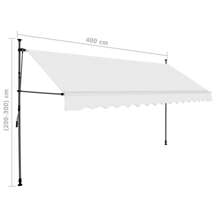 Manual Retractable Awning With Led 400 Cm Cream image 9