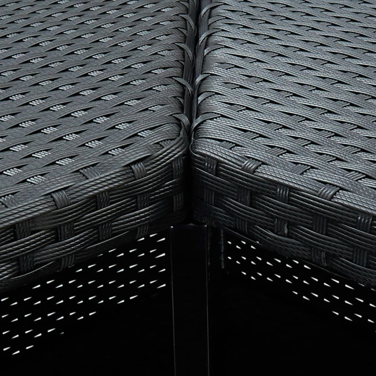 Corner Bar Table Black 100x50x105 Cm Poly Rattan image 3