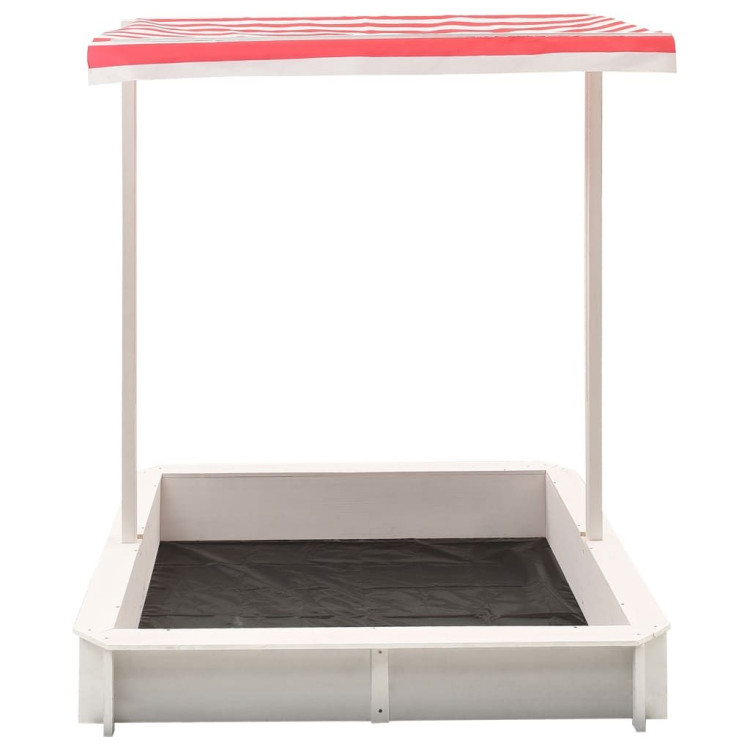 Sandbox With Adjustable Roof Fir Wood White And Red Uv50 image 5