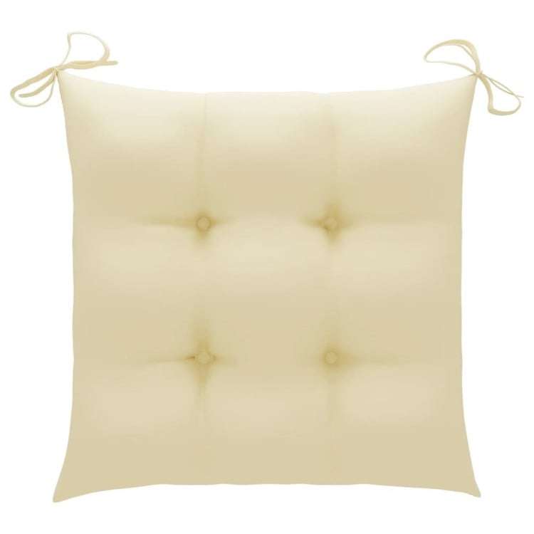 Chair Cushions 4 Pcs Cream White 40x40x7 Cm Fabric image 3