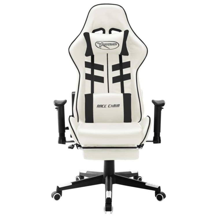 Gaming Chair White And Black Artificial Leather image 3