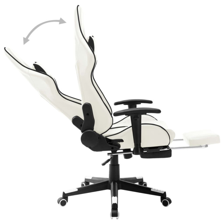 Gaming Chair White And Black Artificial Leather image 7