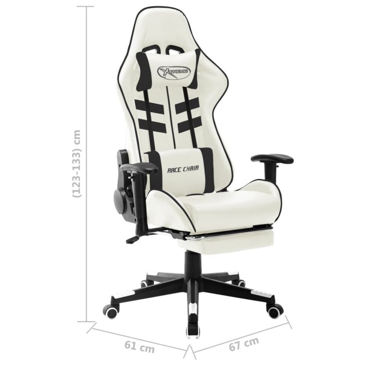 Gaming Chair White And Black Artificial Leather image 11