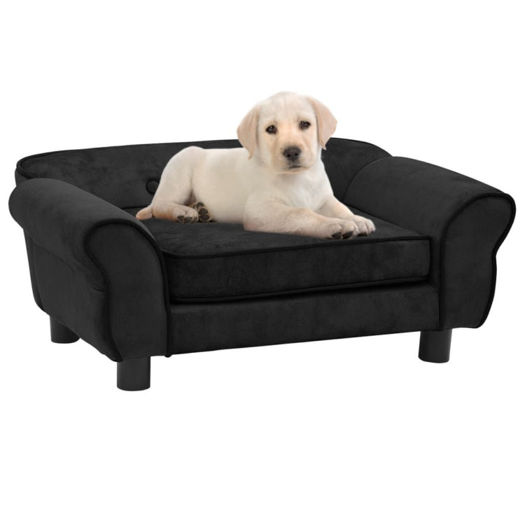 Dog Sofa Black 72x45x30 Cm Plush image 2