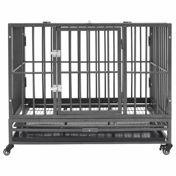 Dog Cage With Wheels Steel 92x62x76 Cm image 3