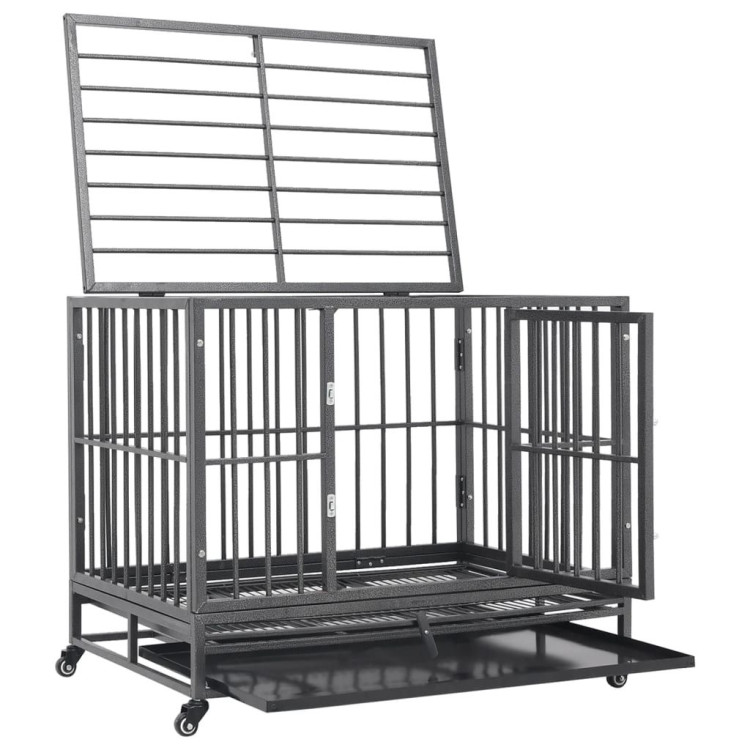 Dog Cage With Wheels Steel 92x62x76 Cm image 6