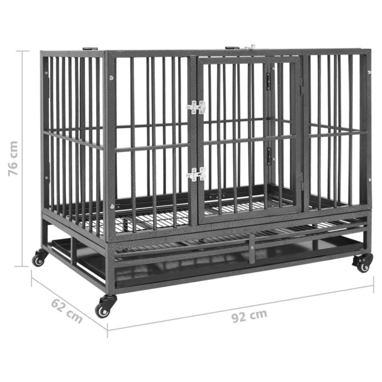 Dog Cage With Wheels Steel 92x62x76 Cm image 9