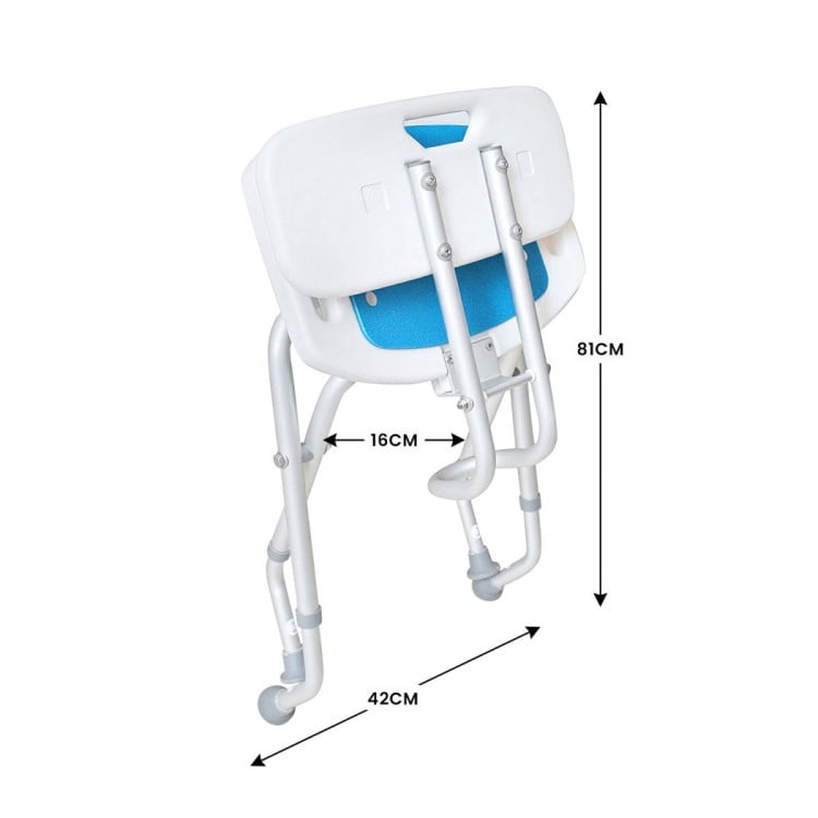 Orthonica Height-Adjustable Foldable Aluminium Bathroom Shower Bath Chair image 6