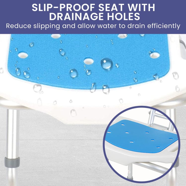Orthonica Height-Adjustable Foldable Aluminium Bathroom Shower Bath Chair image 9