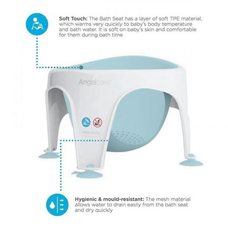 Angelcare AC586 Baby Bath Soft Touch Ring Seat - Light Aqua image 3