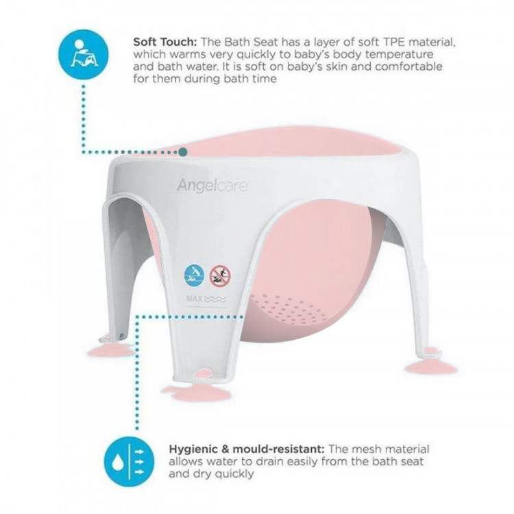 Angelcare AC587 Baby Bath Soft Touch Ring Seat - Pink image 3