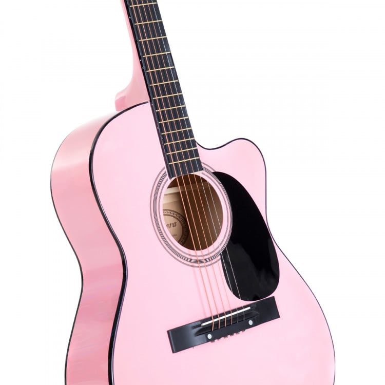 Karrera Acoustic Cutaway 40in Guitar - Pink image 5