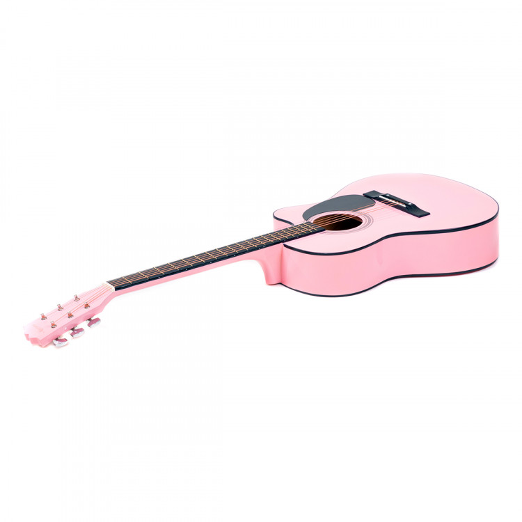 Karrera Acoustic Cutaway 40in Guitar - Pink image 6