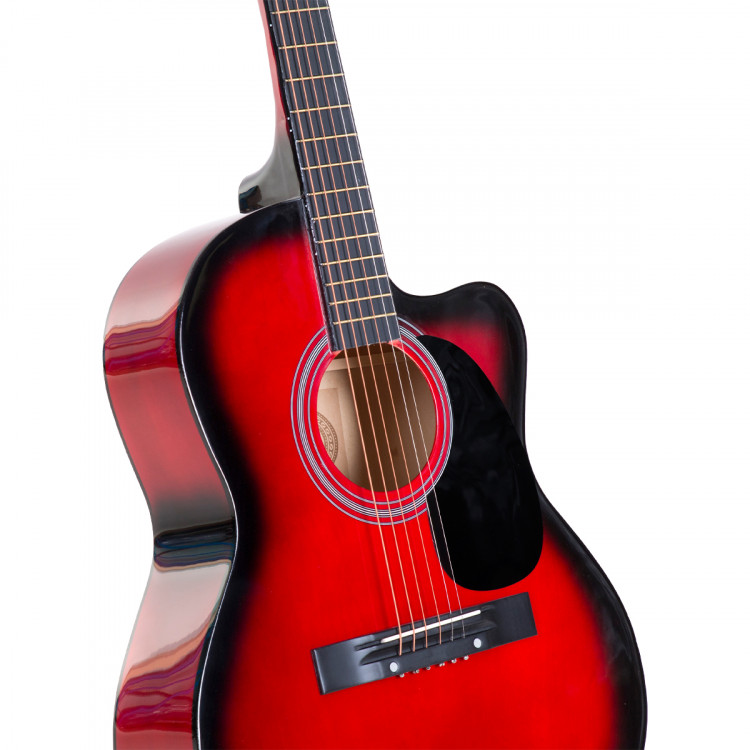 Karrera Acoustic Cutaway 40in Guitar - Red image 6