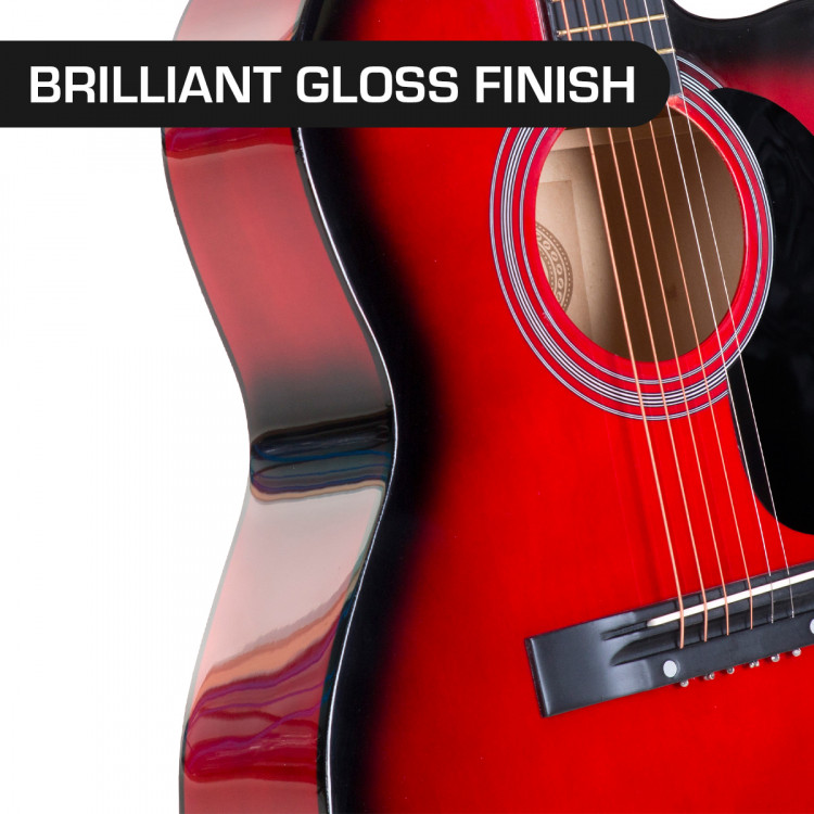 Karrera Acoustic Cutaway 40in Guitar - Red image 5