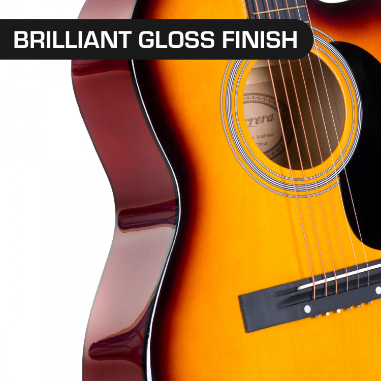 Karrera Acoustic Cutaway 40in Guitar - Sunburst image 4