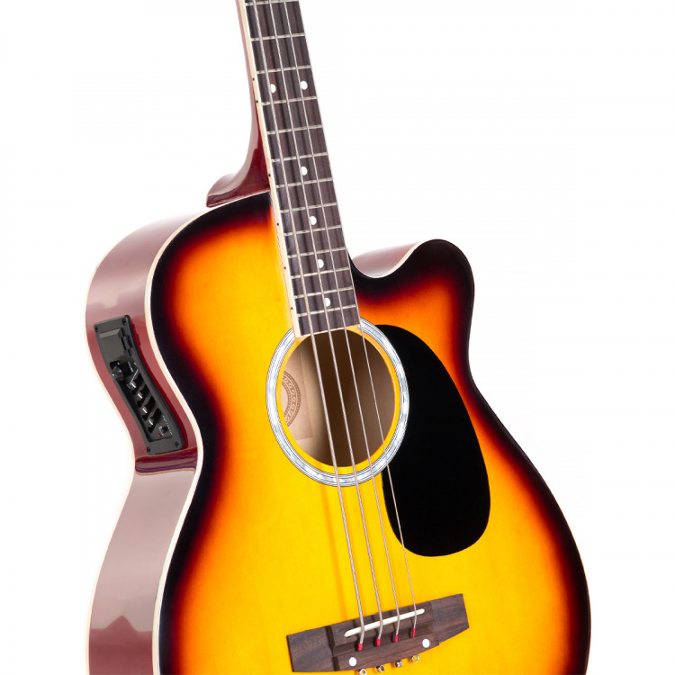 Karrera 43in Acoustic Bass Guitar Sunburst image 7