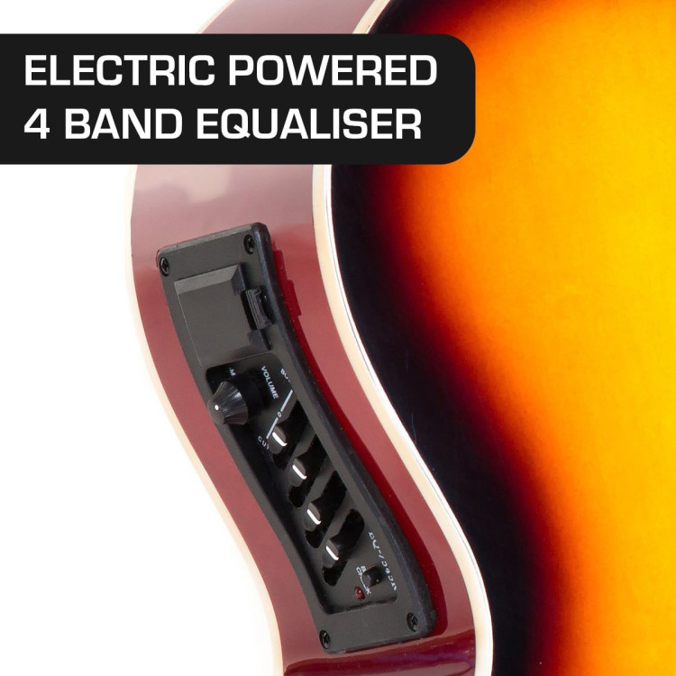 Karrera 43in Acoustic Bass Guitar Sunburst image 7