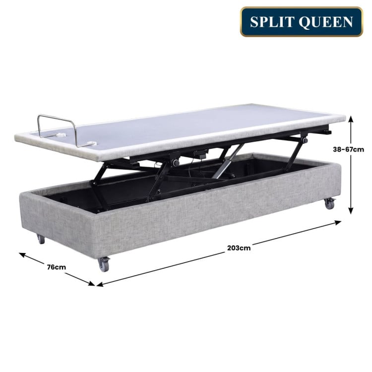 Therapedic Modulift Hospital Grade Split Queen Electric Adjustable Bed Base with Massage & Wireless Remote image 4