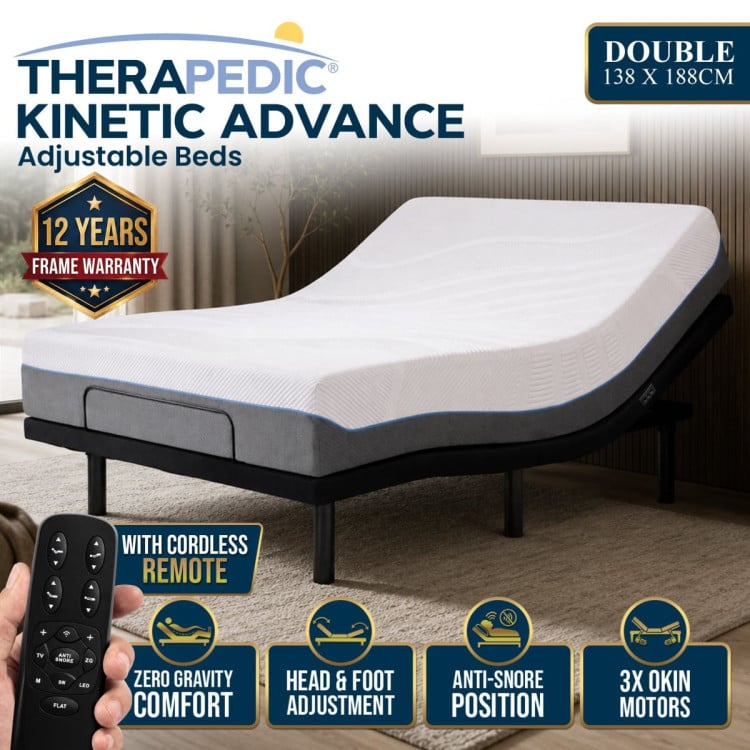 Therapedic Kinetic Advance Adjustable Double Bed Base with Head Tilt