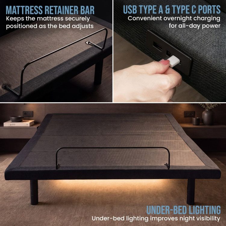 Therapedic Kinetic Advance Adjustable Queen Bed Base with Head Tilt image 10