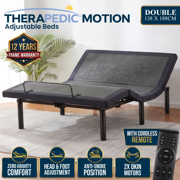 Therapedic Motion Adjustable Double Bed Base with Wireless Remote image 15